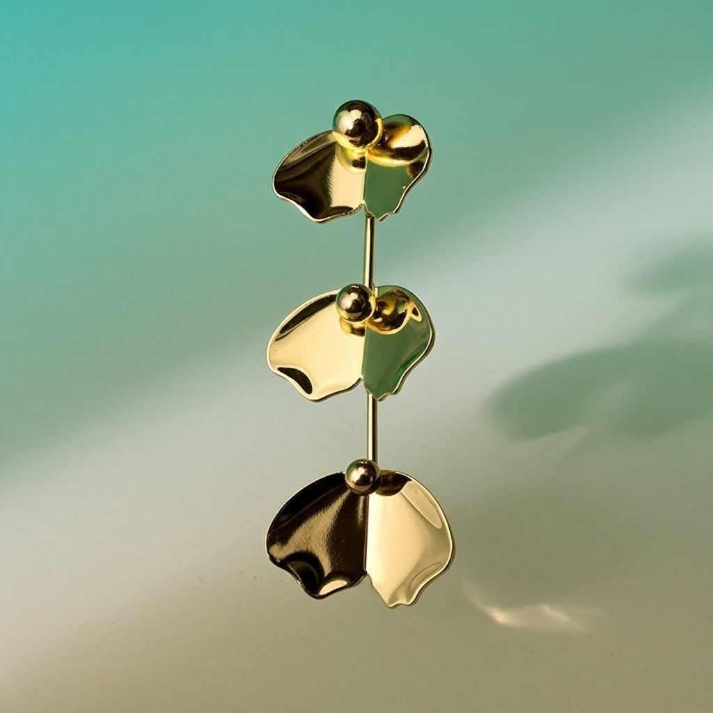 Triple Solis Fan Earrings